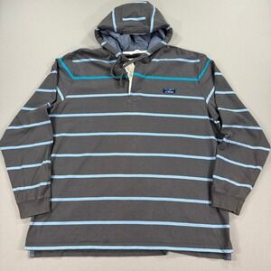 LL Bean Long Sleeve Hoodie Traditional Fit Men's 2XL Pullover Striped Comfort‎